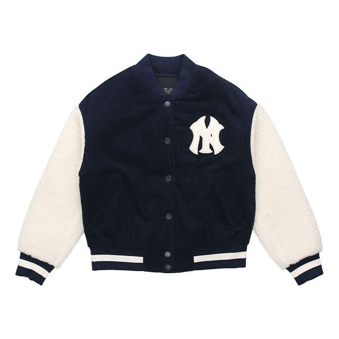MLB New York Yankees Corduroy Baseball Jacket Unisex Blue 31JPF6061-50N