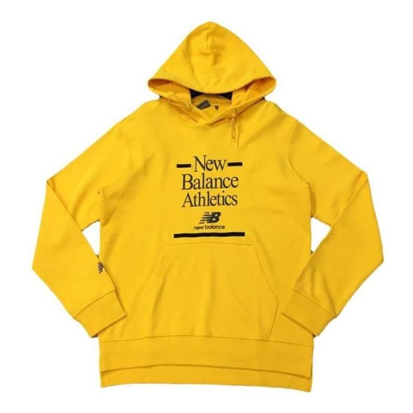New Balance Athletic Logo Print Hoodie 'Yellow' NC933041-MUS