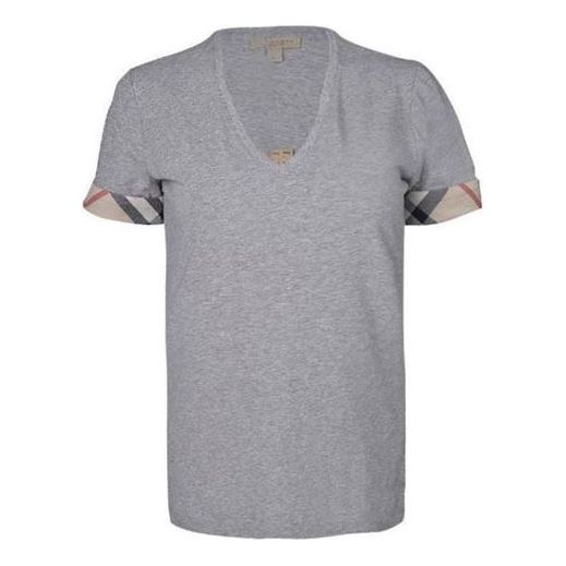 Burberry Casual Plaid Short Sleeve Gray 39339281