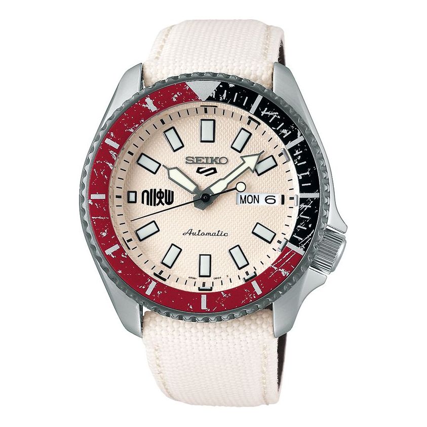 Men's SEIKO Street Crossover Limited Automatic waterproof White Red Mechanical Watch No. 5 Limited SRPF19K1
