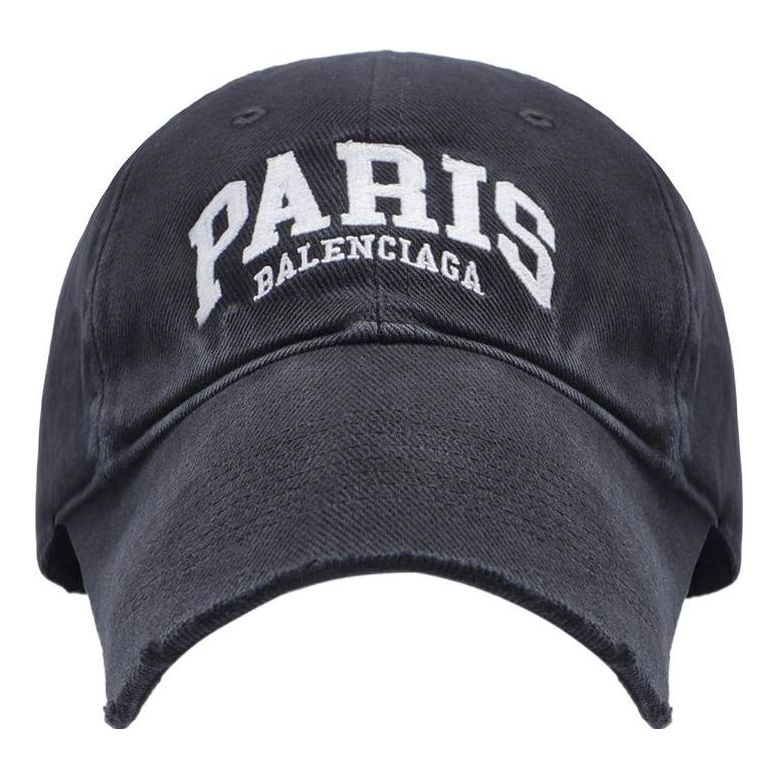 Balenciaga Paris Logo Baseball Cap 'Washed Black White' 680748-410B2