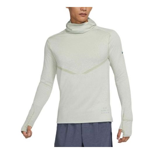 Men's Nike Therma-fit Adv Division Logo Printing Solid Color Hooded Long Sleeves Blue T-Shirt DD6111-386