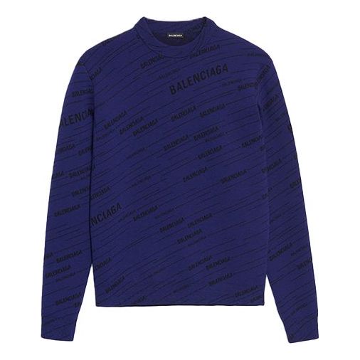 Balenciaga Diagonal Logo Sweatshirt 'Blue' 583080T15244160