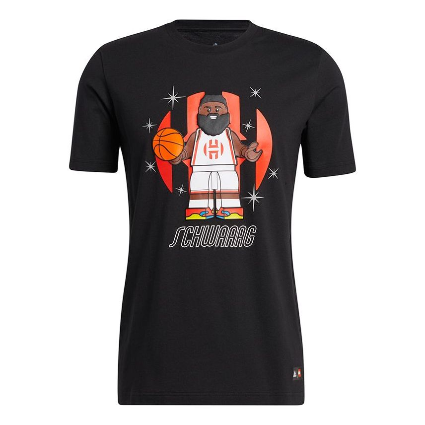 adidas x LEGO Harden Tee 'Black White Orange' GU2714