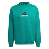 Men's adidas originals Eqt Logo Embroidered Sports Round Neck Pullover Green HG8093