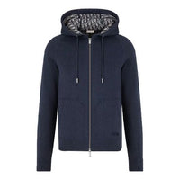 Men's DIOR SS21 Loose Zipper Hooded Jacket Navy Blue 113M221AT225-C585