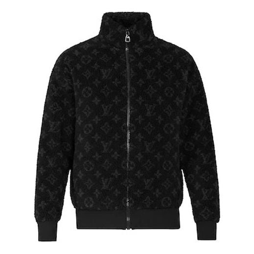 جاكيت LOUIS VUITTON LV Monogram Fleece Full Logo Zipper للجنسين باللون الأسود 1A5VFA