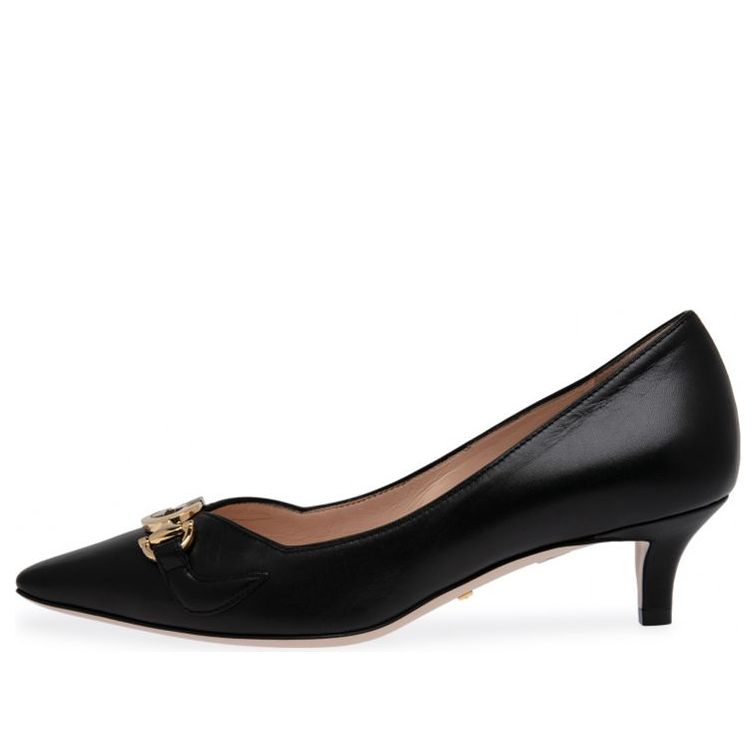 (WMNS) Gucci Zumi Leather Pumps 'Black' 596859-C9D00-1000