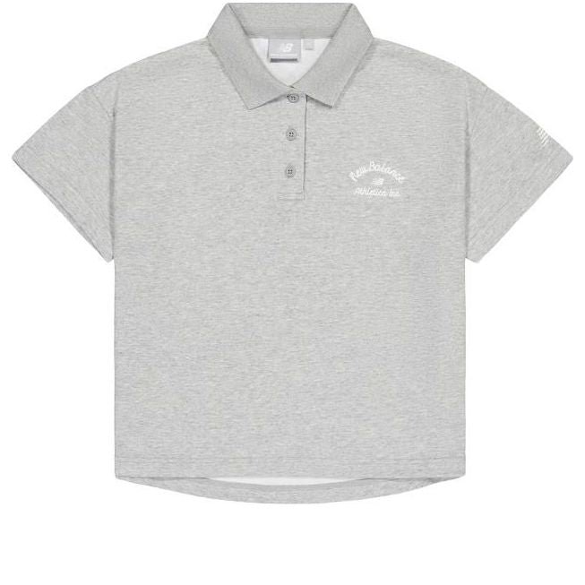 (WMNS) New Balance Polo T-Shirt Asia Sizing 'Grey' NFE22252-MGR