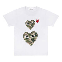 COMME des GARCONS PLAY Camouflage Large Small Short Sleeve White AZT246