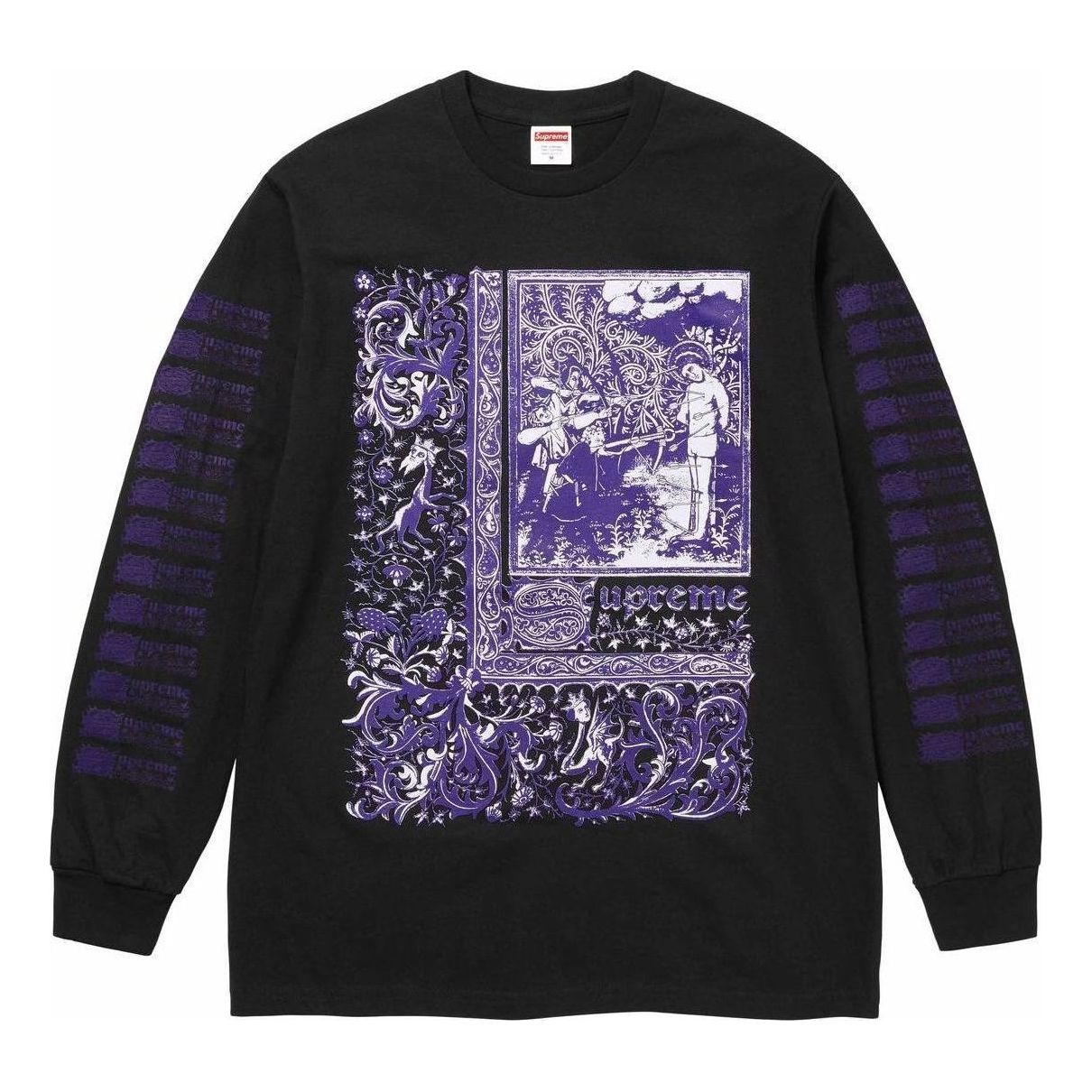 Supreme Saint Sebastian L/S T-Shirt 'Black Purple' SUP-SS24-019