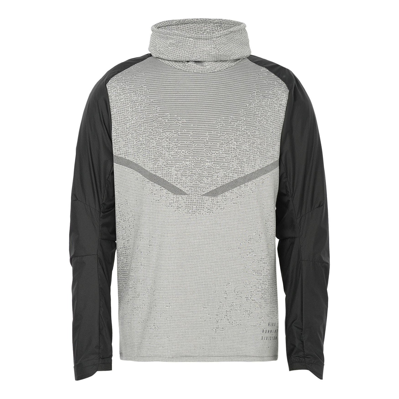 Men's Nike SS22 Colorblock Breathable High Collar Stripe Long Sleeves Black Gray T-Shirt DM4629-010