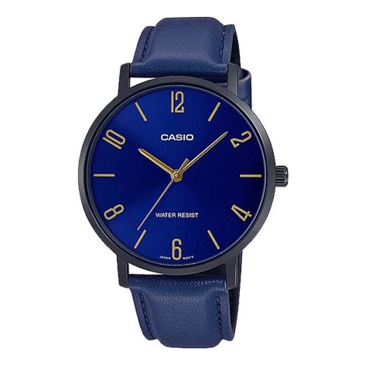 Men's CASIO Dress Series Classic Minimalistic 40mm waterproof Strap Mens Blue Analog MTP-VT01BL-2B