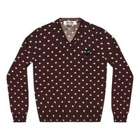 (WMNS) COMME des GARCONS PLAY Polka Dot Sweater Black Emblem 'Burgundy' AZ-N035-051-3