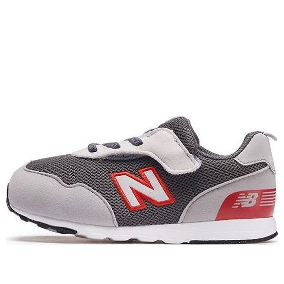 (TD) حذاء New Balance 515 Hook & Loop باللون الرمادي والأحمر NW515FR