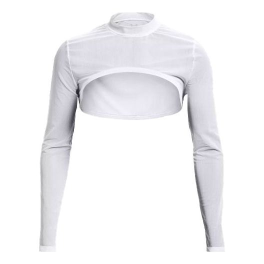 (WMNS) Under Armour Crop Boss Sweateshirt White 1365997-100