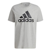 adidas Essentials Big LOGO T-shirt 'Medium Grey Heather Black' GK9123