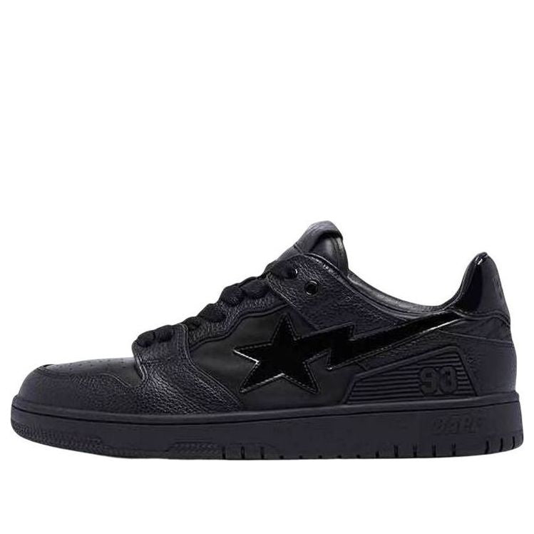 (WMNS) A BATHING APE Sk8 Leather Low 'Black' 1I70-291-010-BLCK