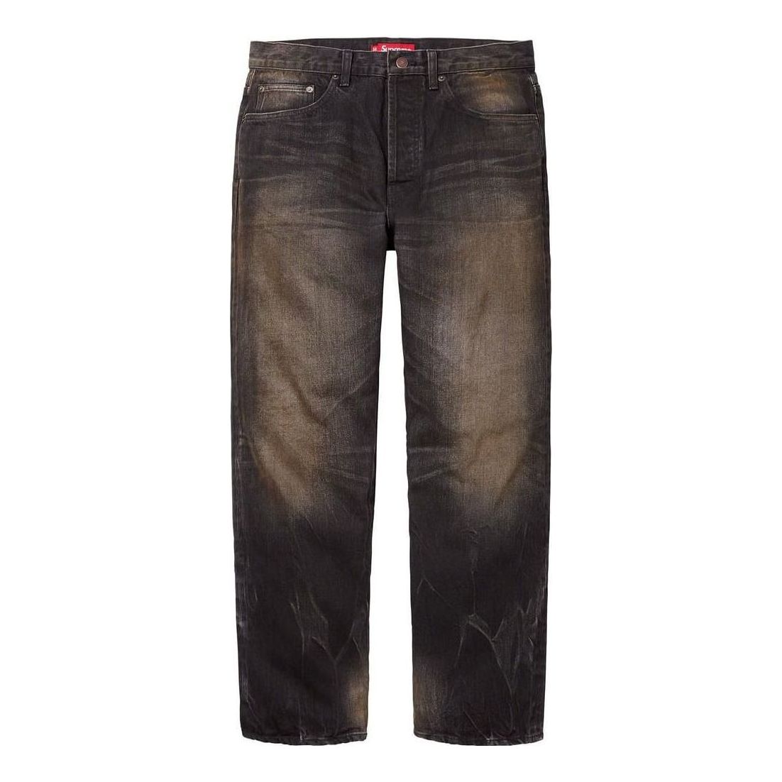 Supreme FW23 Week11 Distressed Loose Fit Selvedge Jean Pants 'Brown' SUP-FW23-178