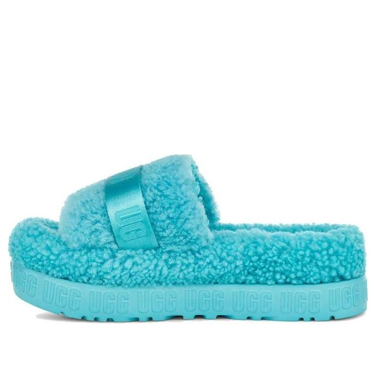 (WMNS) UGG Fluffita Thick Sole Blue Slippers 1113475-CRWT