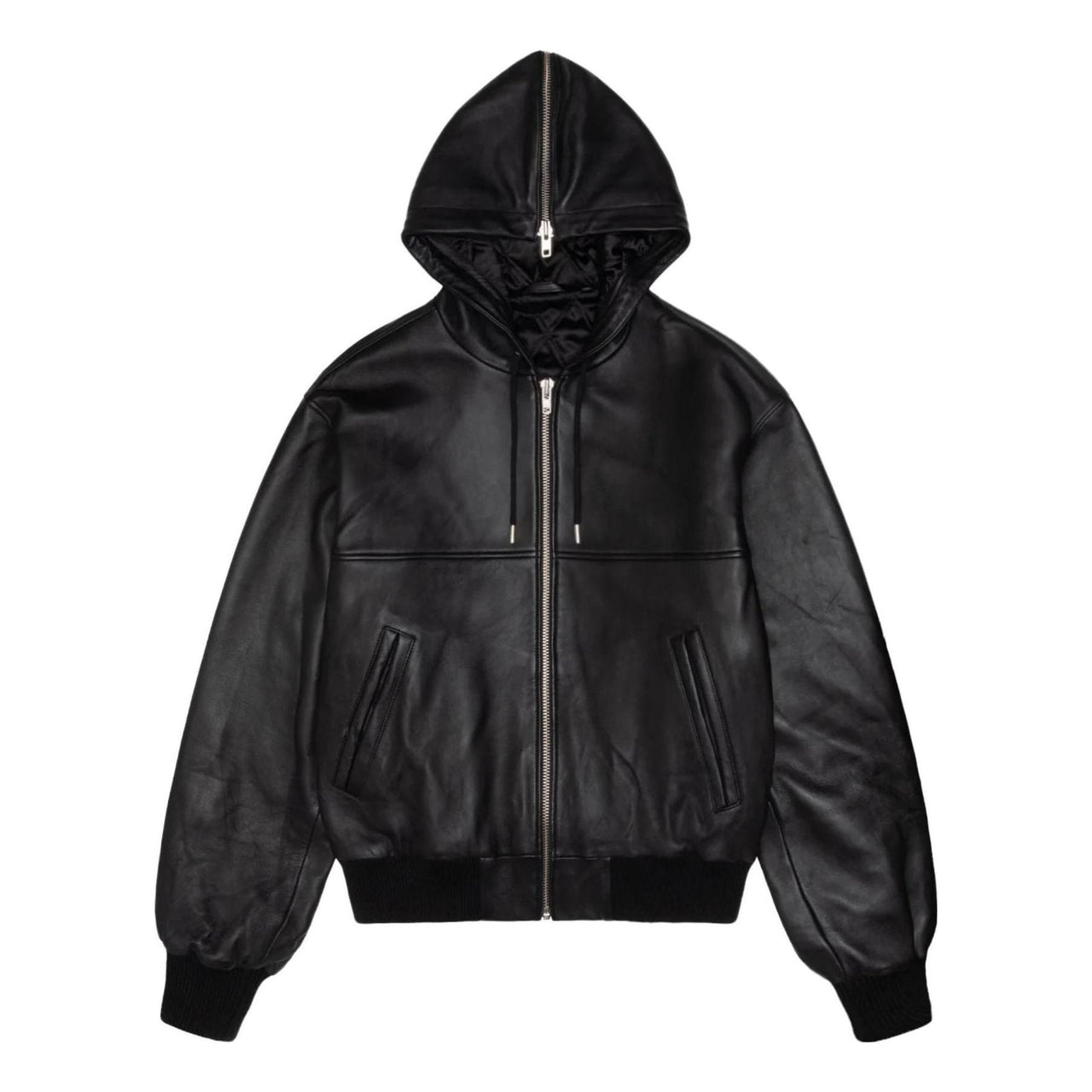 سترة جلدية من Stussy SS Link باللون الأسود 115739