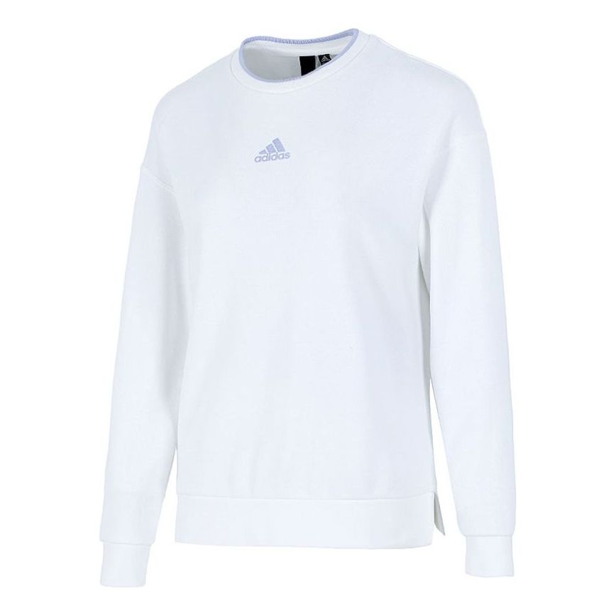 (WMNS) adidas Logo Printing Sports Round-neck Sweatshirt White H09743