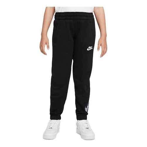 (GS) Nike French Terry Casual Solid Color Sports Pants/Pants/Joggers Girls Black DM8220-010