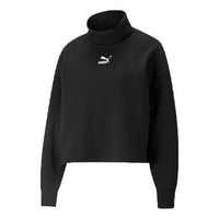 (WMNS) PUMA Classics Logo Embroidery Swea Black 534145-01