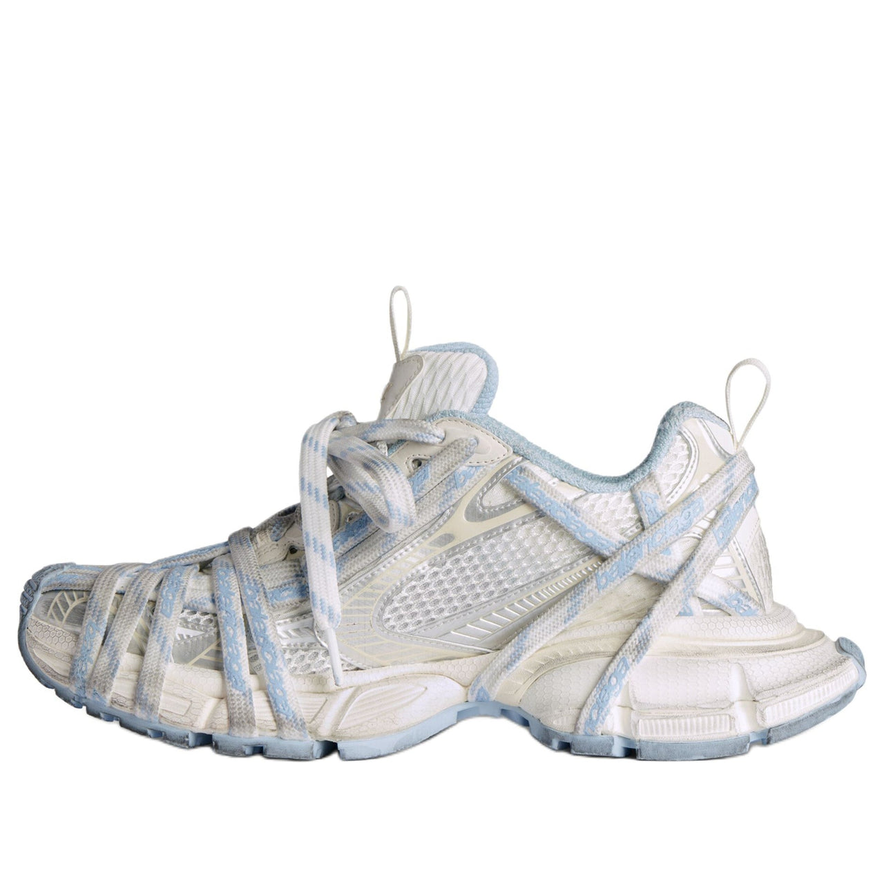 (WMNS) Balenciaga 3XL Extreme Laces Logo Sneaker 'White Off White Light Blue' 825598W3XHL9949
