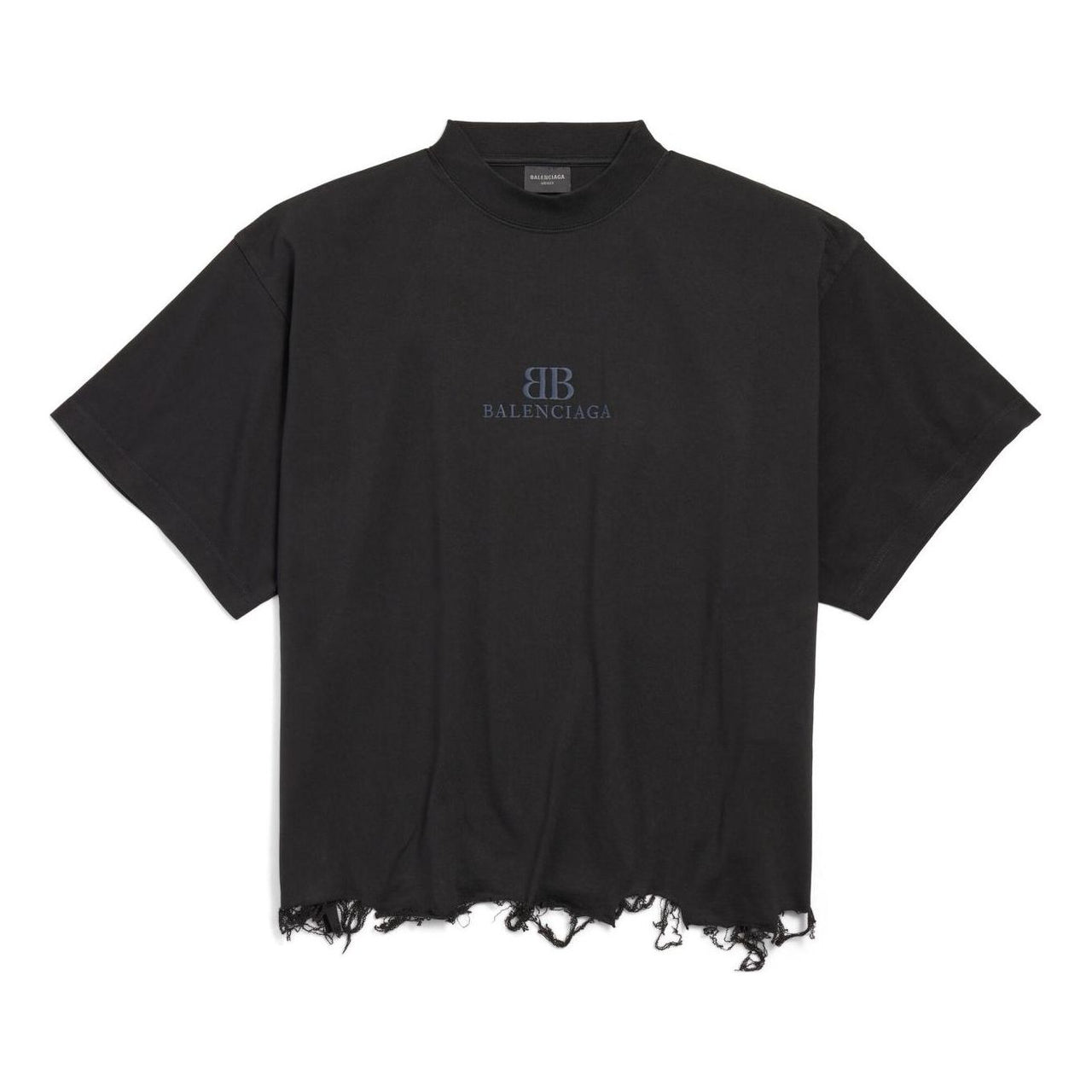 Balenciaga BB Classic Balenciaga Cropped T-shirt Oversized 'Black' 783399TQVS81083