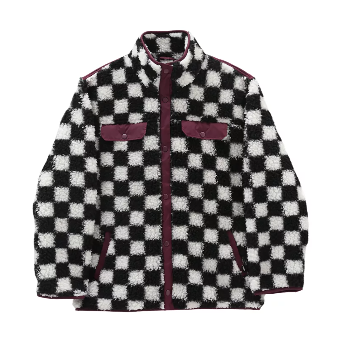(WMNS) Vans Casual Polar Fleece Sports Jacket Black White Colorblock VN0A5LJ3705