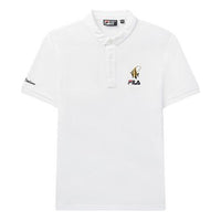 FILA Subject Embroidered Printing Short Sleeve Polo Shirt White F61M028116F-WT