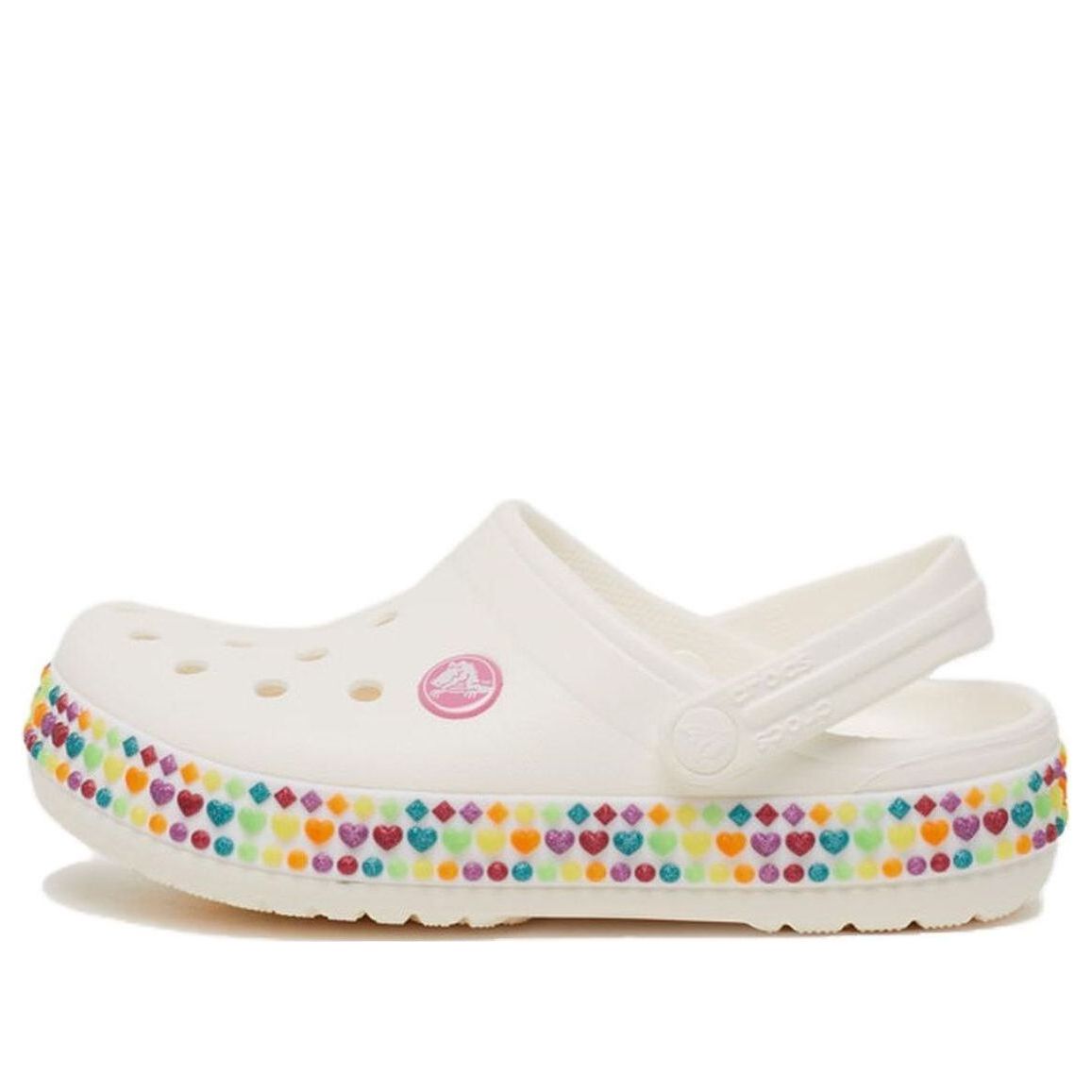 (GS) Crocs Crocband Gem Band Clogs 'White Multi' 207605-100