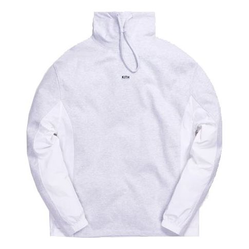KITH Cotton Jersey Funnel Neck Drawstring High Collar White KH3656-103