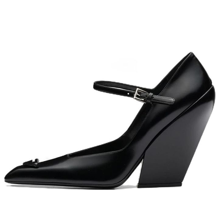 (WMNS) PRADA Brushed Leather Pumps 'Black' 1I982M_055_F0002_F_A095