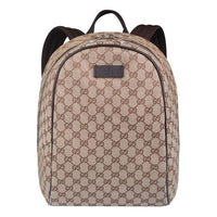 Gucci Logo Leather Logo Canvas schoolbag Backpack Unisex / / Brown Classic 449906-KY9NN-9873
