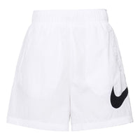 (WMNS) Nike Sportswear Essential High-Rise Woven Shorts 'White Black' DM6740-100
