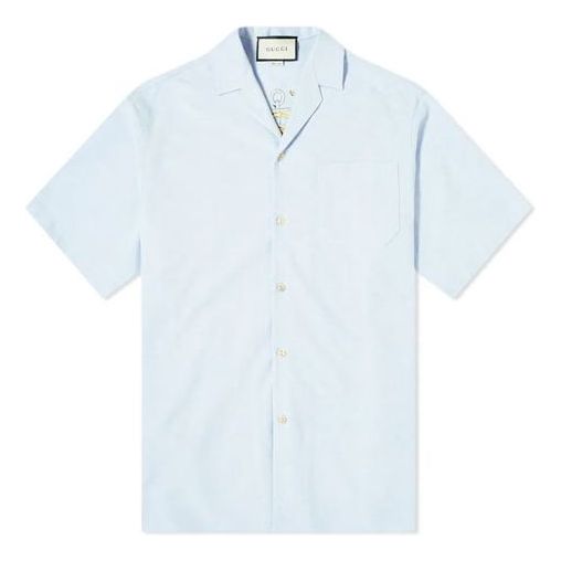 Gucci Back Nautical Logo Loose Shirt For Men Blue 604109-ZADKP-4910