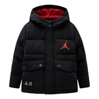 (GS) Air Jordan Puffer Hooded Jacket 'Bred' JD2342014GS-001