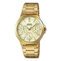 Men's CASIO DRESS Series waterproof Stainless Steel Color Mens Gold Analog MTP-V300G-9A