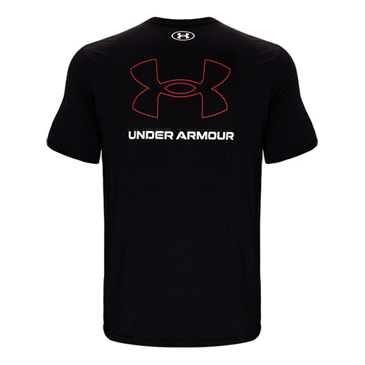 Men's Under Armour Logo Printing Breathable Round Neck Loose Short Sleeve Black 1371046-001