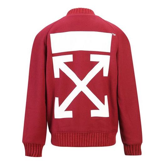Off-White Sleeve Knit Jacket Loose Fit Red OMEA057F170150182401