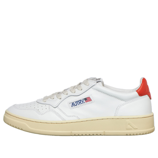 Autry Medalist Leather Low 'White Orange' AULM-LL24