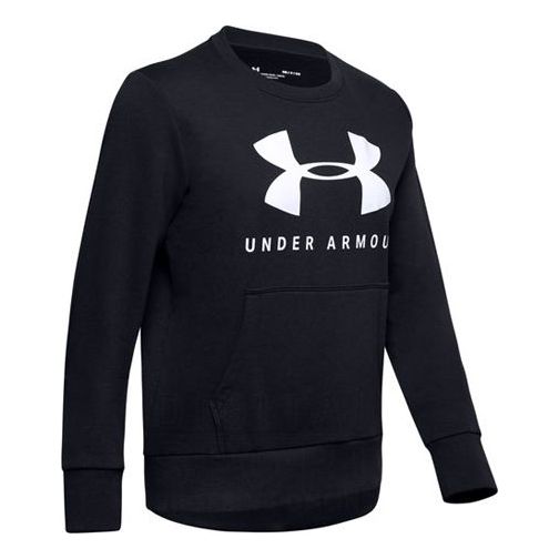 (WMNS) Under Armour Favorite Fleece Sportstyle Graphic Round-Neck Sweatshirt Black 1349095-002
