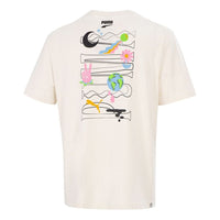 PUMA Athleisure Casual Sports Printing Round Neck Short Sleeve Creamy White 533039-73