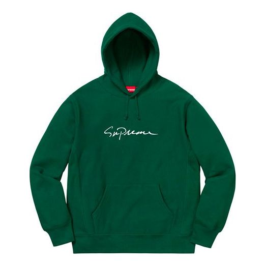 Supreme FW18 Classic Script Hooded Sweatshirt Dark Green SUP-FW18-117