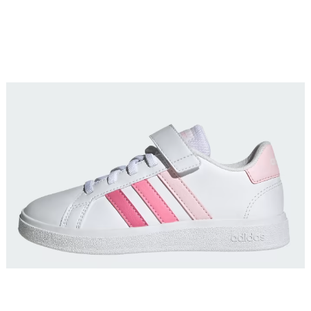 (GS) adidas Grand Court EL Top Strap 'White Pink Fusion' IG4838