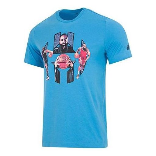 adidas Harden Logo T-shirt Asia Sizing 'Blue' HS4327