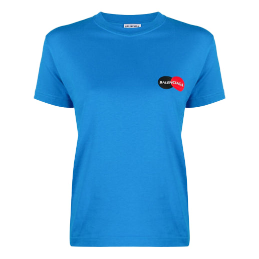 Balenciaga Alphabet Logo Casual Short Sleeve Blue 612964TIV797601