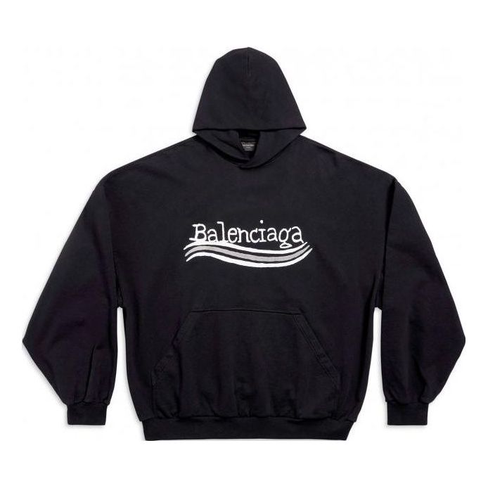 Balenciaga Hand Drawn Political Campaign Hoodie 'Black' 739024TNVE91197